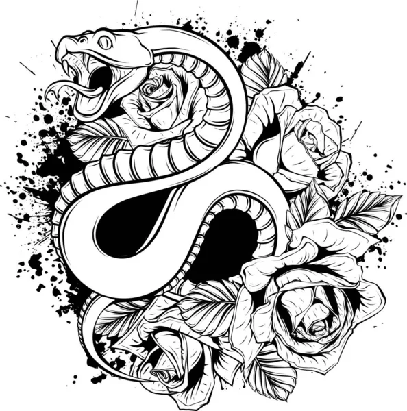 Snake Outline Icon Viper Animal Badge — Stock Vector