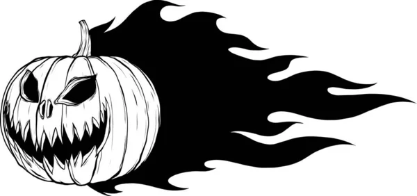 Halloween Pumpkin Vector Illustration Thin Line Art Icon White Background — 图库矢量图片