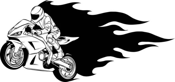 Супер Велосипедист Виде Иконки Вектора Шаблон Дизайна Гоночных Мотоциклов Чемпионата — стоковый вектор