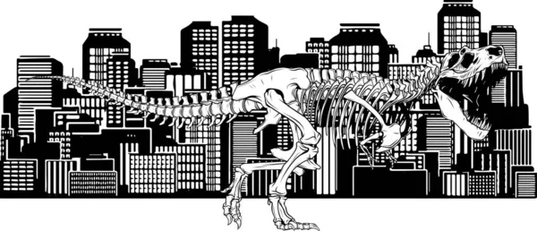 Skelett Von Tyrannosaurus Rex — Stockvektor