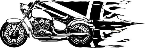 Ilustração Vetorial Motocicleta Preto Branco — Vetor de Stock