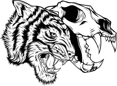 Kaplan başı silueti, vektör çizimi