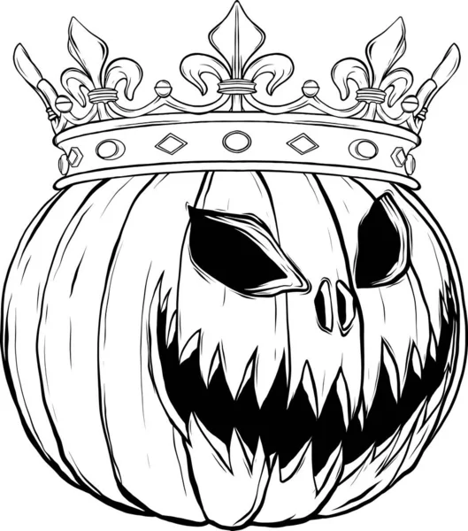 Halloween Pumpkin Vector Illustration Thin Line Art Icon White Background — Image vectorielle