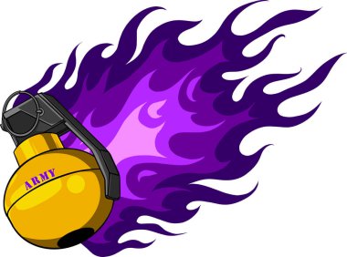 Askeri el bombası vektör çizimi. Cephane askeri..