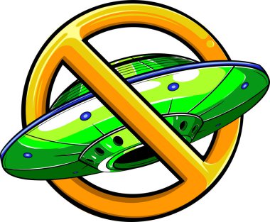 Beyaz arkaplanda UFO vektör illüstrasyonuName dijital el çizimi