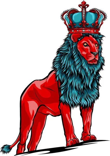 Λιοντάρι Βασιλιάς Εικονογράφηση Διάνυσμα Λογότυπο — Διανυσματικό Αρχείο