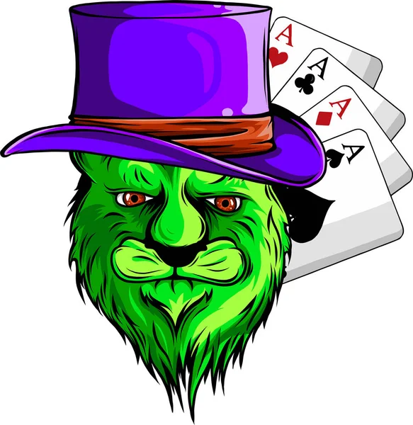 エースポーカーカードを持つプレイヤーのイラスト — ストックベクタ