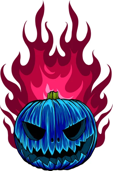 Икона Тыквы Хэллоуин Вектор Осенний Символ Плоский Дизайн Страшная Тыква — стоковый вектор