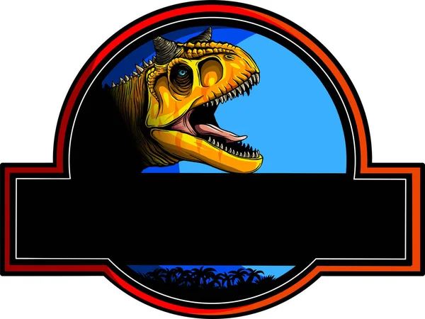 Illustration Vectorielle Tête Carnotaurus Dessin Numérique Main — Image vectorielle