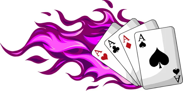 Poker Esa Hoří Bílém Pozadí — Stockový vektor