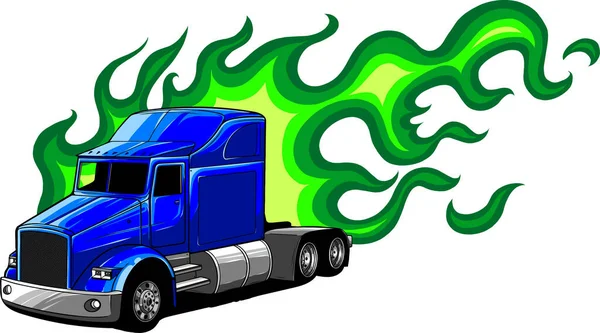 Semi Camion Silhouette Images Vectorielles Isolées Sur Fond Blanc Main — Image vectorielle