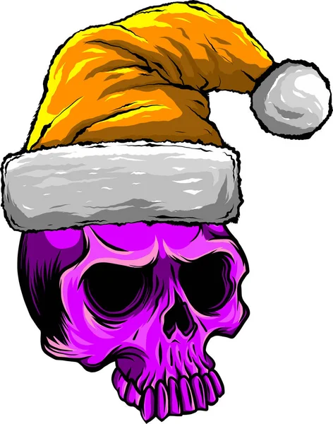 Crâne Père Noël Crâne Noël Effrayant Horreur Noël Illustration Vectorielle — Image vectorielle