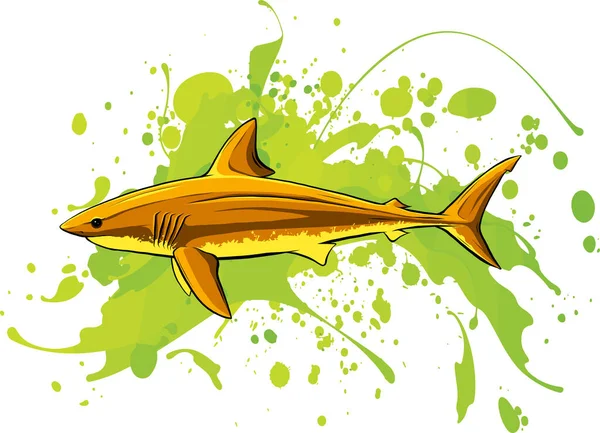 Cartoon Vector Illustration White Shark Design — Stock Vector