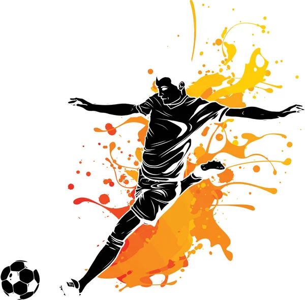 Futbol Topu Vektör Illüstrasyonunu Tekmele Dijital Çizimi — Stok Vektör