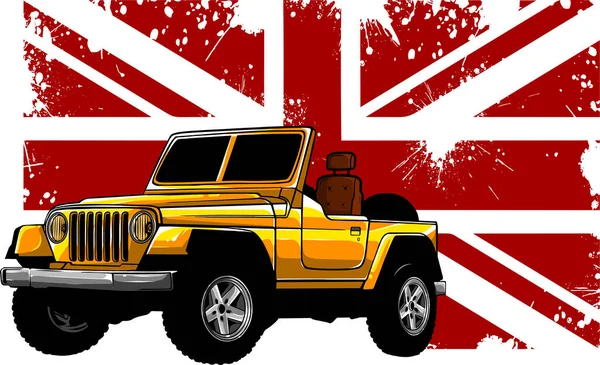 Hunter Auto Jeep Vektor Illustration Auf Weißem Hintergrund — Stockvektor