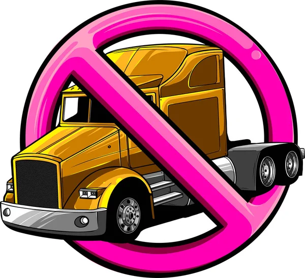 Bez Znaku Ciężarówki Nie Symbolu Parkingu Ikona Zakazu — Wektor stockowy