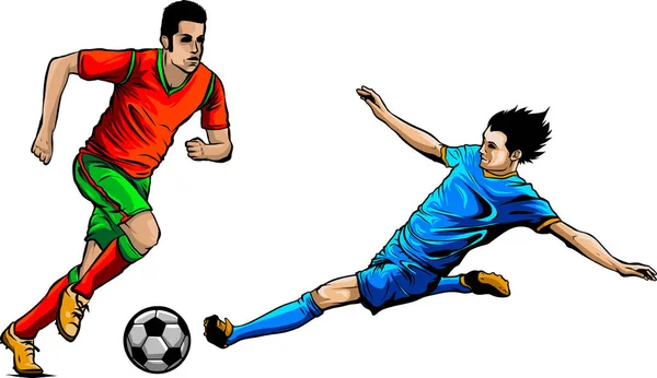 Kopnąć Piłkę Wektor Piłki Nożnej Ilustracji Cyfrowe Narysowanie Ręki — Wektor stockowy