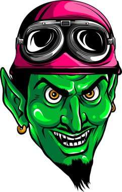 Rockabilly şeytan dövme vektör çizim tam renkli