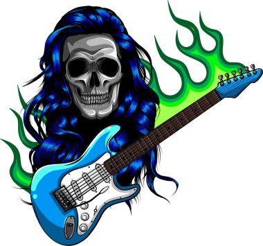 gitar çalan kafatası çizimi