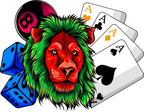 ライオンベットカジノのロゴタンプレートベクトル — ストックベクタ