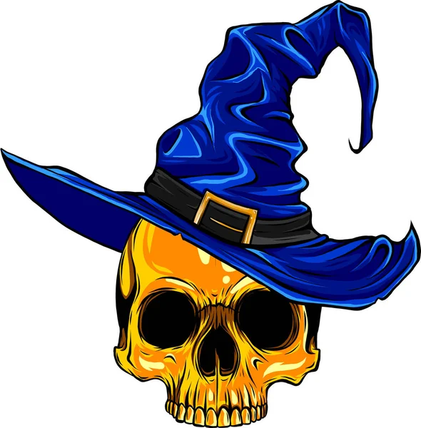 Yapımı Cadılar Bayramı Şekilleri Seti Kafatası Cadı Şapkası Cadı Süpürgesi — Stok Vektör