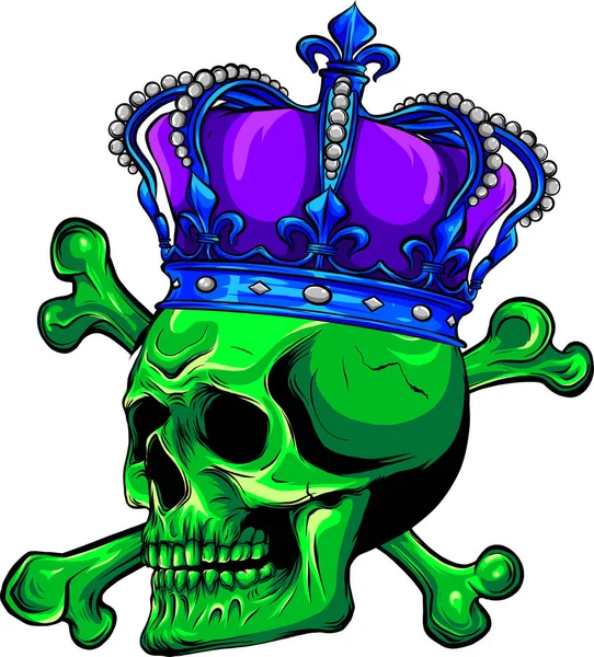 Hand drawn king skull wearing crown. Vector illustration Stock Vector ...