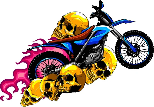 Ilustración Motocross Dirt Rider Sobre Fondo Blanco — Archivo Imágenes Vectoriales