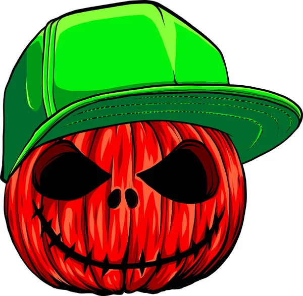 Halloween Pumpkin Icon Vector Autumn Symbol Flat Design Halloween Scary — Stock Vector