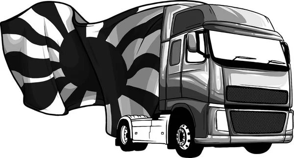 Semi Camión Vector Vista Frontal — Vector de stock