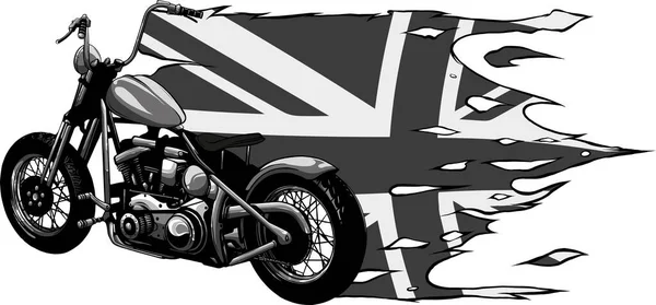 Illustrazione Monocromatica Del Vettore Del Motociclo — Vettoriale Stock