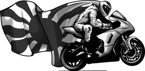 Beyaz Arkaplanda Motosiklet Çizimi — Stok Vektör