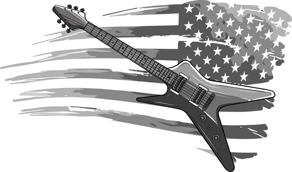 Ilustracja Gitary American Flag — Wektor stockowy