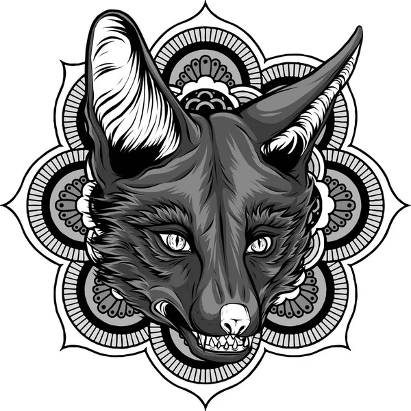 Ilustración Fox Mascota Cabeza Sobre Fondo Blanco — Vector de stock