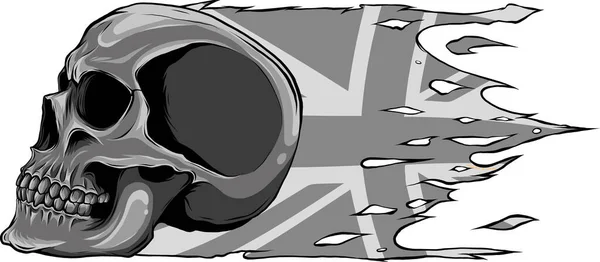 Illustration Drapeau Britannique Avec Crâne — Image vectorielle
