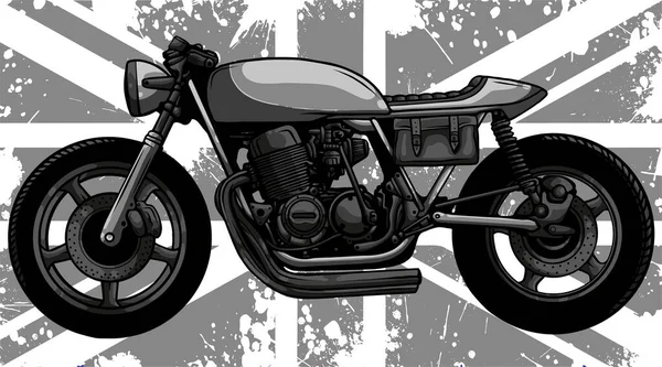 Illustration British Flag Motorcycle — Stock Vector