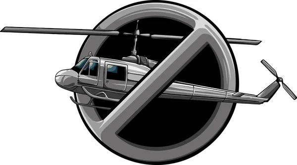 Ilustrace Značky Zákazu Pro Všechny Vrtulníky — Stockový vektor