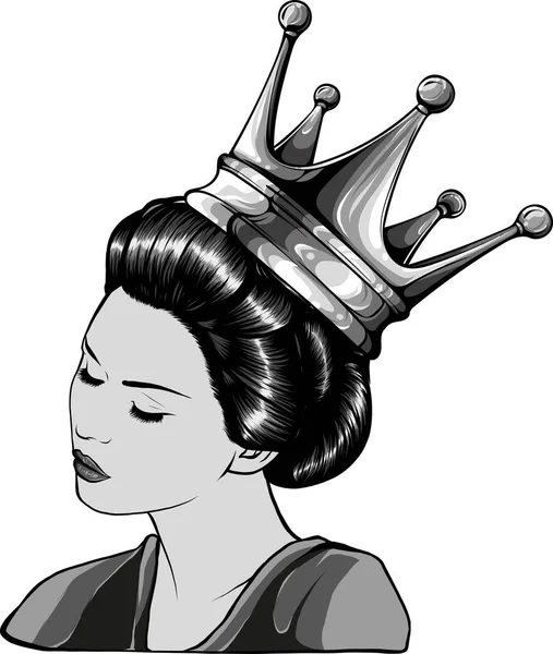 Ilustración Mujer Oriental Con Corona — Archivo Imágenes Vectoriales