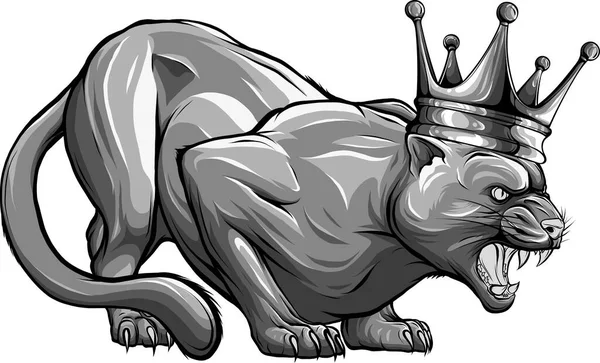 Illustration Puma Crown White Background — Stock Vector
