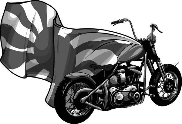 Vector Motociclistas Japoneses Motocicletas Con Bandera Del Sol Naciente — Archivo Imágenes Vectoriales