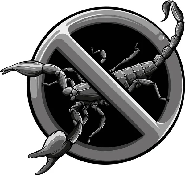 Illustration Forbidden Scorpions White Background — Stock Vector
