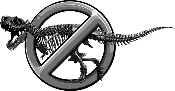 Ilustração Esqueleto Tiranossauro Proibido — Vetor de Stock