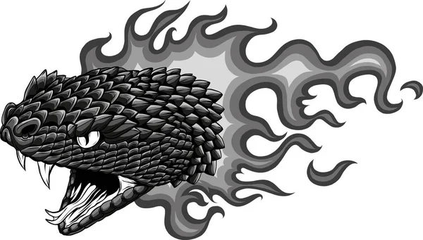 Illustratie Van Viper Snake Met Vlam — Stockvector