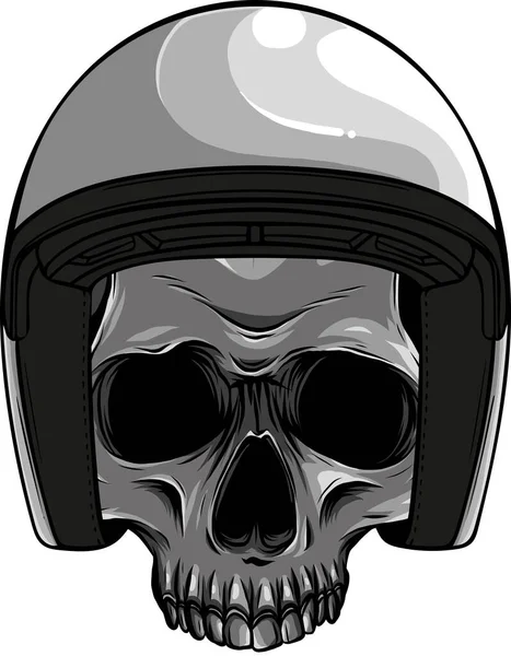 stock vector illustration of skull with helmet