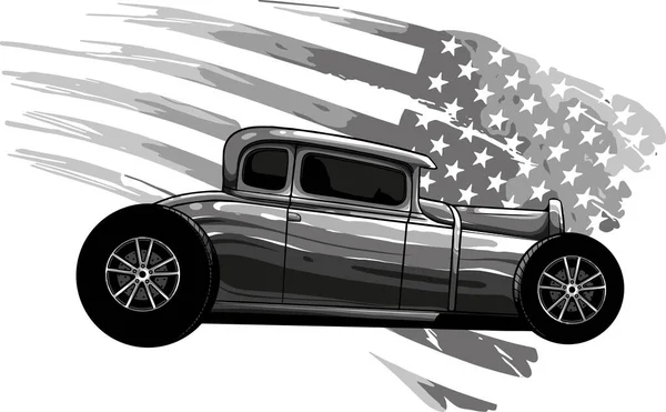 Ilustrace Horké Tyče Americkou Vlajkou — Stockový vektor