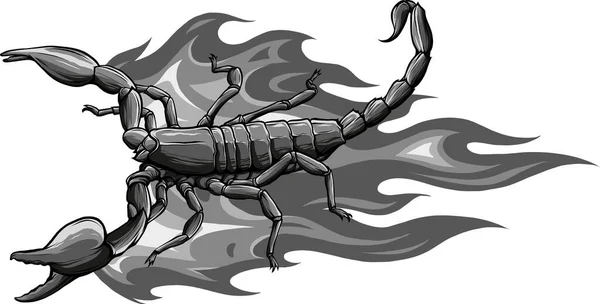 Illustration Scorpion Avec Flammes — Image vectorielle