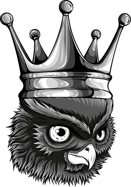 Illustration Der Eule Crown Maskottchen Design — Stockvektor