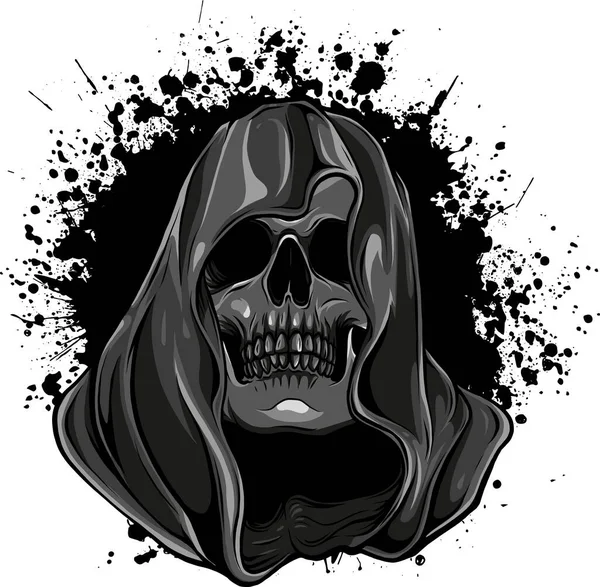 Skull Hood White Background Vector Illustration — Stock Vector