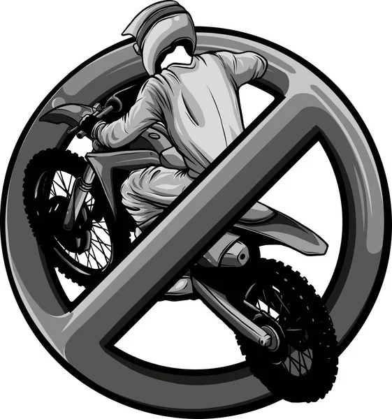 Vektorová Ilustrace Motocyklu Zakázáno — Stockový vektor