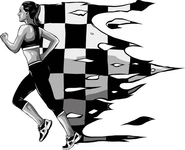 Vector Illustratie Van Hardlopen Runner — Stockvector