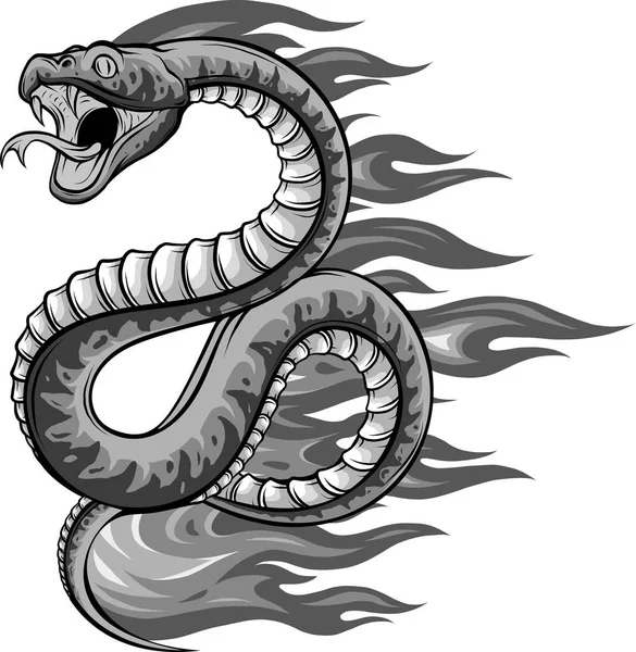 Ilustracja Węża Viper Płomieniem — Wektor stockowy
